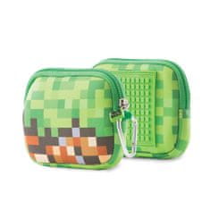 Školské púzdro Minecraft vrátane pixelov hnedo-zelenej malej