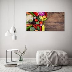 Wallmuralia.sk Moderný akrylový fotoobraz Zelenina 125x50 cm 2 prívesky