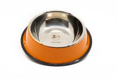 limaya nerezová miska pre psy a mačky s protišmykovou gumou oranžová 22 cm