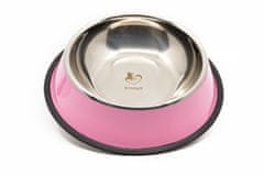 limaya nerezová miska pre psov a mačky s protišmykovou gumou ružová 26 cm