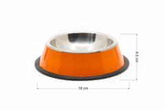 limaya nerezová miska pre psy a mačky s protišmykovou gumou oranžová 18 cm
