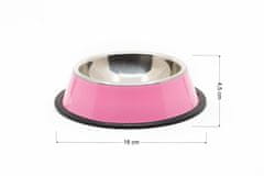 limaya nerezová miska pre psov a mačky s protišmykovou gumou ružová 18 cm