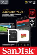 SanDisk Extreme PLUS/micro SDXC/256GB/200MBps/UHS-I U3/Class 10/+ Adaptér