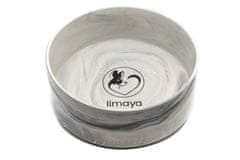 limaya keramická miska pre psy a mačky žíhaná bielo šedá 21 cm
