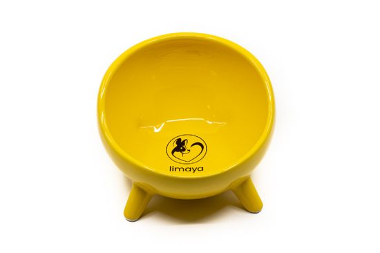 limaya keramická miska pre psy a mačky s nožičkami žltá 16 cm