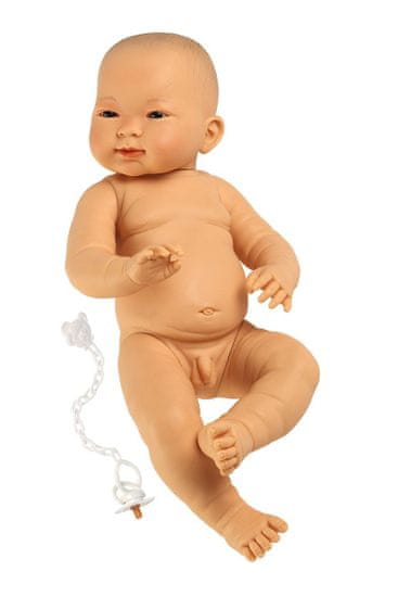 Llorens Novorodený chlapček - realistická žltá bábika s celovinylovým telíčkom - 45 cm