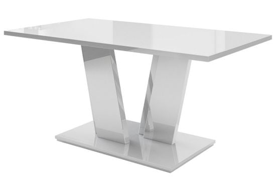 CASARREDO Jedálenský stôl TROYA biela lesk