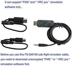 YUNIQUE GREEN-CLEAN USB adaptér kábel Flysky i6 i4 FS-TH9X T6 FS-T4B GT3 FS-GT2 Diaľkové ovládanie RC Simulátor letovej roviny