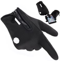 MG Sport vodeodolné zimné rukavice na ovládanie dotykového displeja, čierne