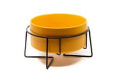 limaya keramická miska pre psy a mačky s kovovým podstavcom oranžová 13 cm