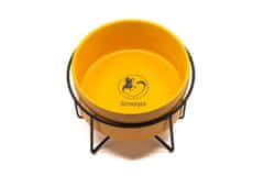 limaya keramická miska pre psy a mačky s kovovým podstavcom oranžová 13 cm