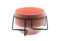 limaya keramická miska pre psy a mačky s kovovým podstavcom ružová 13 cm