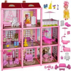 iMex Toys Plastový domček pre bábiky s bábikou a príslušenstvom 11410