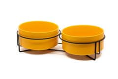 limaya keramická dvojmiska s kovovým podstavcom pre psy a mačky oranžová 15,5 cm