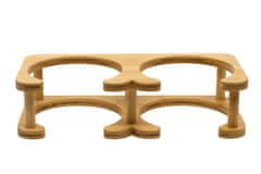 limaya keramická dvojmiska pre psy a mačky s okrajom a dreveným podstavcom 14,7 cm oranžová