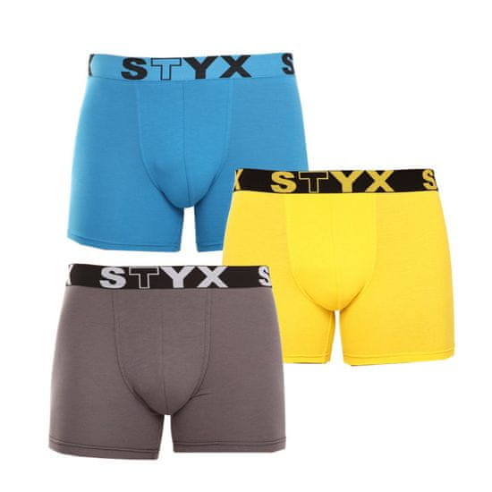 Styx 3PACK pánske boxerky long športová guma viacfarebné (U9696863)
