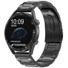 ARMODD Silentwatch 5 Pro čierne s kovovým remienkom + silikónový remienok, smartwatch