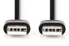 kábel USB 2.0/ zástrčka USB-A - zástrčka USB-A/ čierny/ bulk/ 2m