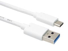 PremiumCord kábel USB-C - USB 3.0 A (USB 3.2 generation 2, 3A, 10Gbit/s) 1m biela
