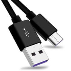 PremiumCord Kábel USB 3.1 C/M - USB 2.0 A/M, Super fast charging 5A, čierny, 1m