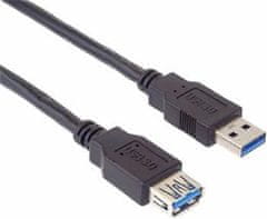PremiumCord Predlžovací kábel USB 3.0 Super-speed 5Gbps AA, MF, 9pin, 0,5m