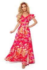 Numoco Dámske kvetované šaty Lidia ružová XXL