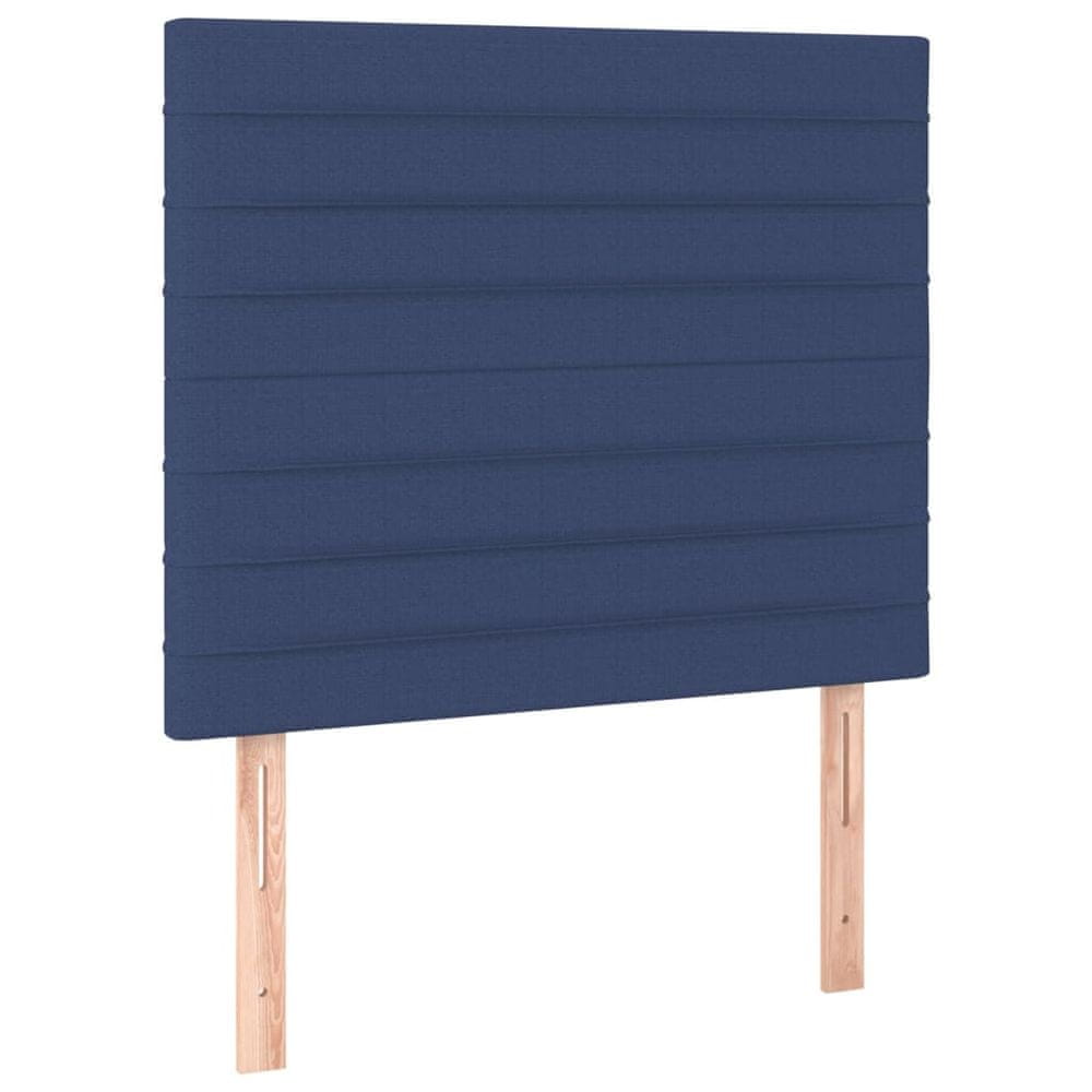 Vidaxl Čelo postele s LED modré 90x5x118/128 cm látka