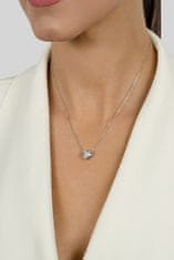 Brilio Silver Blyštivý bronzový náhrdelník s trblietavým srdiečkom NCL69R