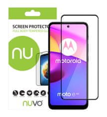 Nuvo ochranné sklo na displej pre Motorola Moto E40 čierny rám