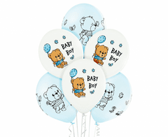 GoDan Latexové balóny Teddy Baby Boy 12" - 6 ks