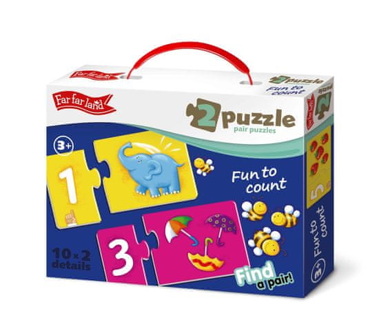 Farfarland Vzdelávacie puzzle - "Zábavné počítanie (Double)". Farebné puzzle pre batoľatá. Učebné hračky pre deti