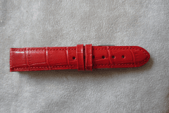 LAVVU Červený prešívaný remienok CROCO z luxusnej kože TOP GRAIN - 20