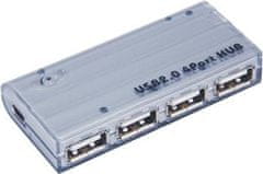 USB 2.0 HUB 4-portový s napájacím adaptérom 5V 2A