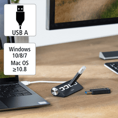 USB hub, 4 porty, USB 2.0, čierny