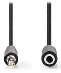 Nedis CAGB22050BK10 - Stereofónny Audio Kábel | 3,5mm Zástrčka - 3,5mm Zásuvka | 1 m | Čierna farba