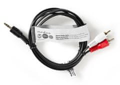 Nedis CAGT22200BK15 - Stereofónny Audio Kábel | 3,5 mm Zástrčka - 2x RCA Zástrčka | 1,5 m | Čierna farba