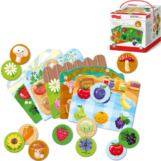 Loto pro ty nejmenší - "Šťastnou sklizeň" Vzdělávací hračky. Hry pro děti - barevné skládačky deskové hry pro batolata. Rané vzdělávání