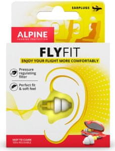 špunty do uší alpine FlyFit dlhá životnosť z hypoalergénneho materiálu umývateľné vyrobené v holandsku ideálne na spanie bez rušenia ochrana sluchu