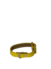 Palkar Obojok z velúrovej kože pre psov 25 cm x 14 mm žltá