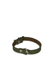 Palkar Obojok z velúrovej kože pre psov 35 cm x 16 mm vojenská