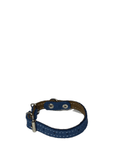 Palkar Obojok z velúrovej kože pre psov 25 cm x 14 mm modrá