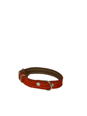 Palkar Obojok z velúrovej kože pre psov 25 cm x 14 mm červená