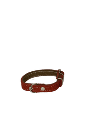 Palkar Obojok z velúrovej kože pre psov 25 cm x 14 mm tmavo-červená