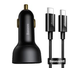 BASEUS Baseus Superme USB nabíjačka do auta, USB-C, 100 W + USB-C kábel (čierna)