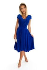 Numoco Dámske krajkové šaty Linda kráľovsky modrá L