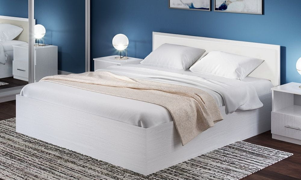 VerDesign VENA posteľ 160x200, biele drevo