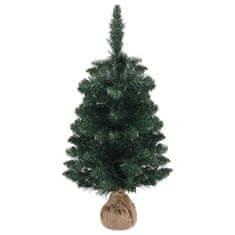 Vidaxl Umelý vianočný stromček s podstavcom a LED zelený 90 cm PVC