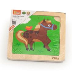 Viga Toys Drevené puzzle pre najmenších Viga 4 ks Koník