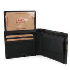 Lagen Pánska kožená peňaženka BLC/4861/1120 zelená/černá