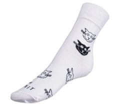 Ponožky Mačky biele - 35-38 - biela, čierna